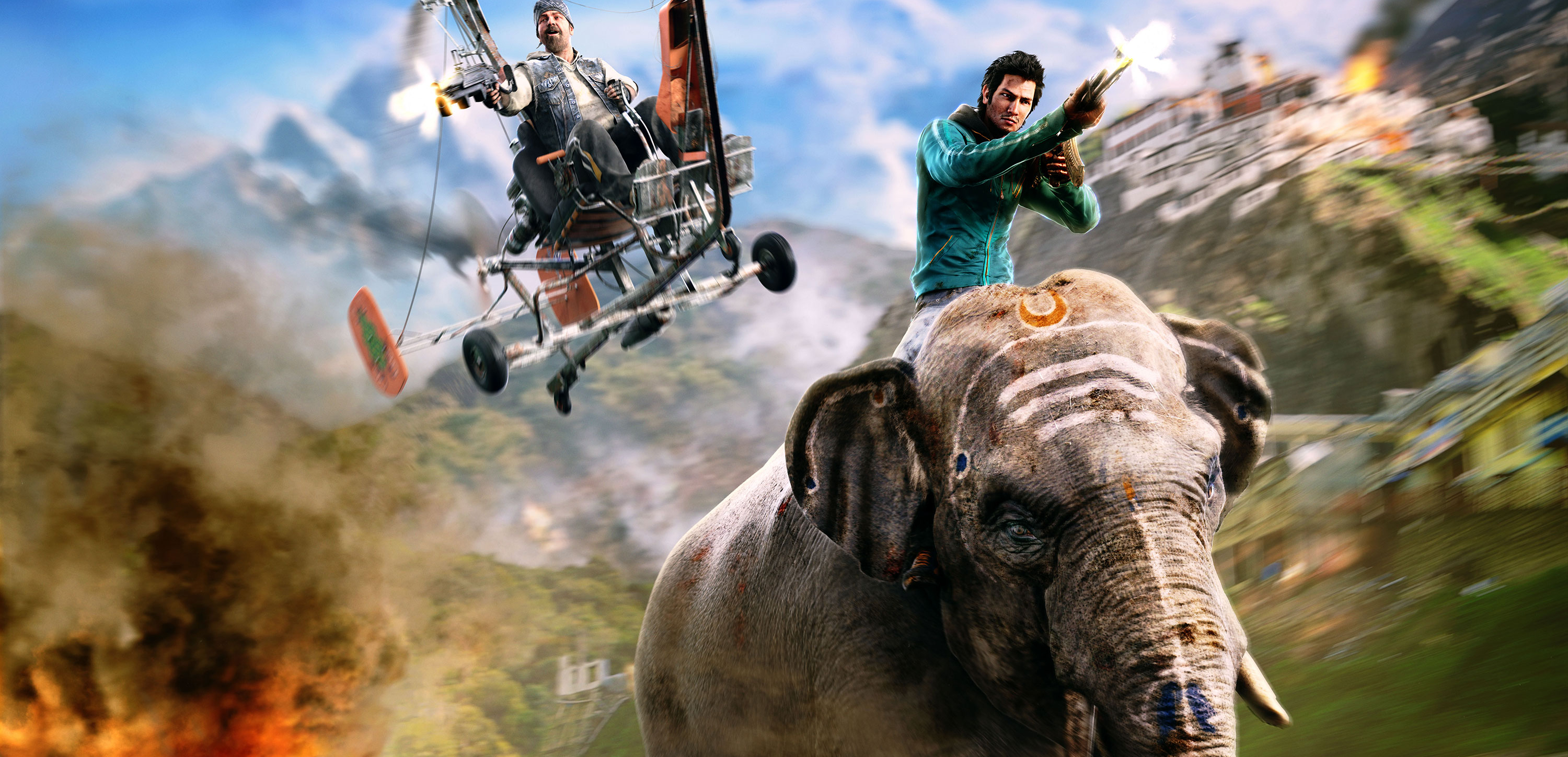 Game character on elephant