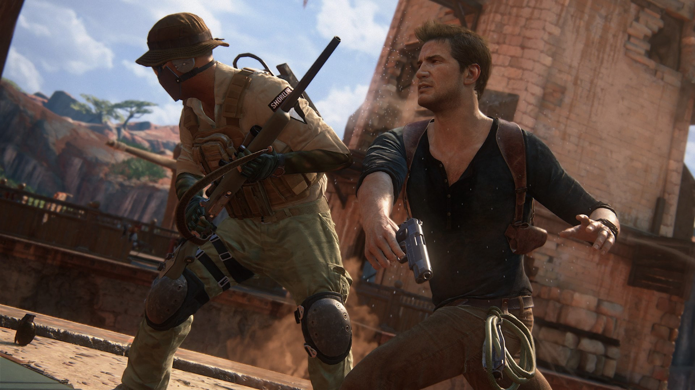 Game character in a fight
