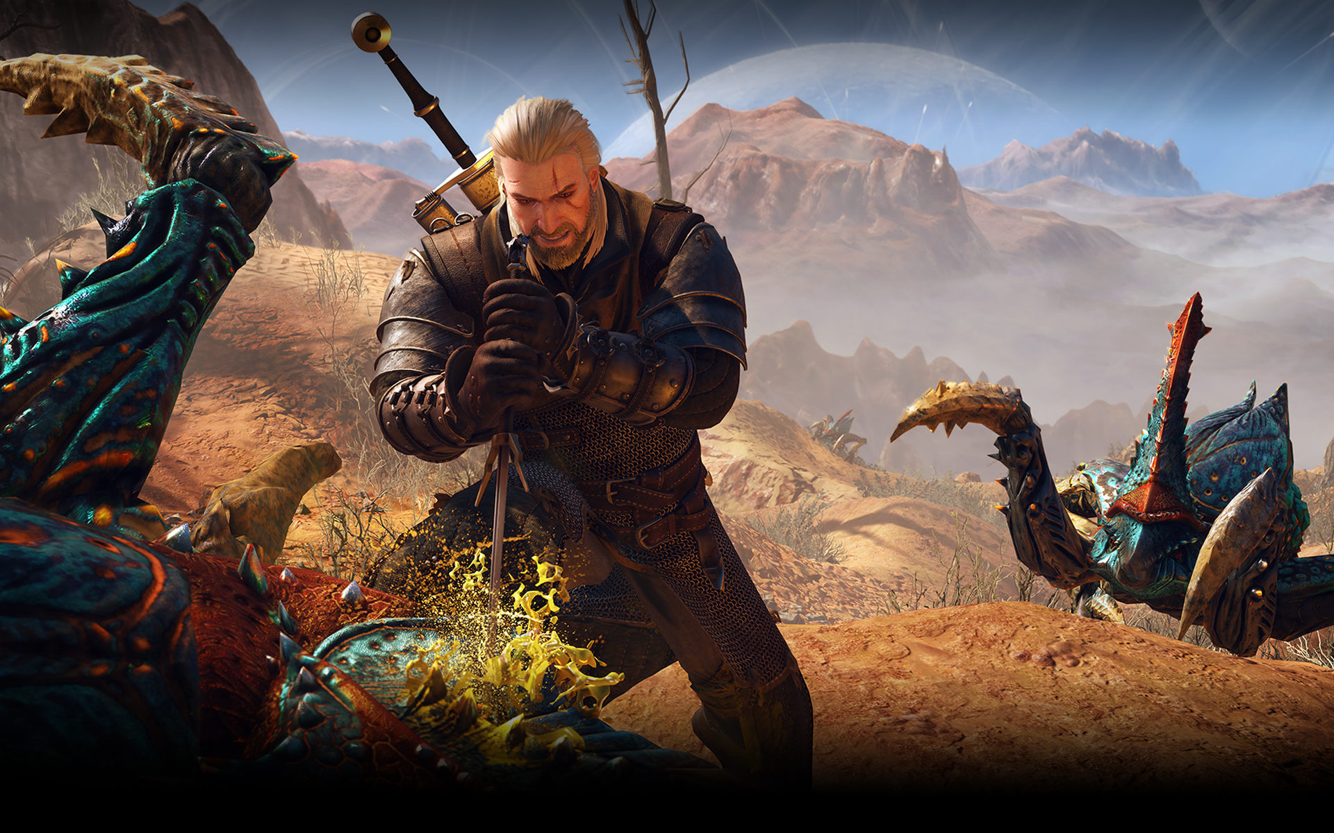 Game character killing monsters